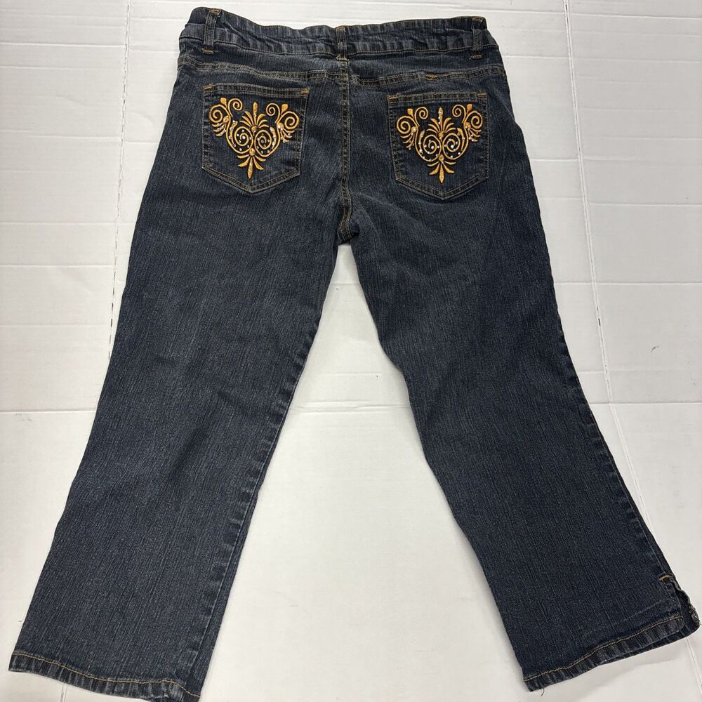 Vintage Hip Jeans Womens Size 9 Blue Stretch Denim Capri Cropped Mid Rise Jeans
